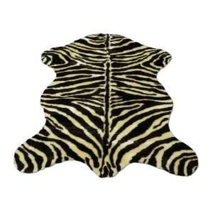  Ivory Brown Zebra Pelt Rug