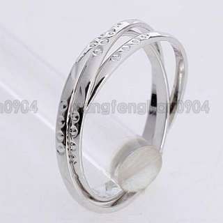 in 1  18K White Gold Plated Band Ring 93047  