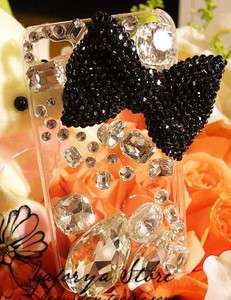   Black Crystal Bow with Jewels iPhone case For 3G/3GS/4/4S  
