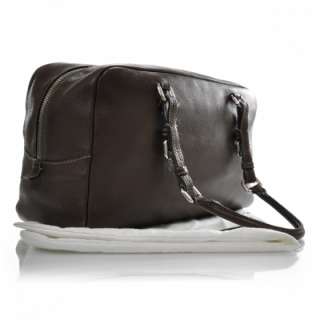 PRADA Vitello Daino Leather Logo Bowler Bag Purse Brown  