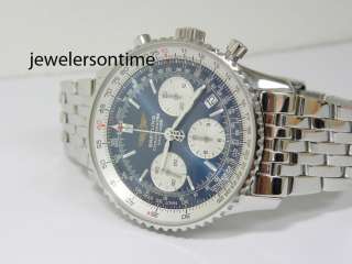 Breitling Stainless Steel Navitimer Chronograph Blue Dial Chronograph 