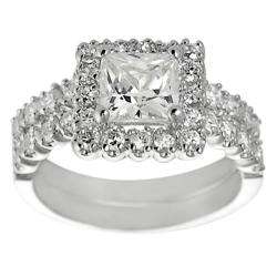   set Princess cut Cubic Zirconia Bridal style Ring Set  