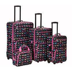 Rockland Butterfly 4 piece Expandable Luggage Set  