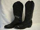 womans size 6 BLACK LEATHER COWBOY WESTERN BOOTS Excellent Used 