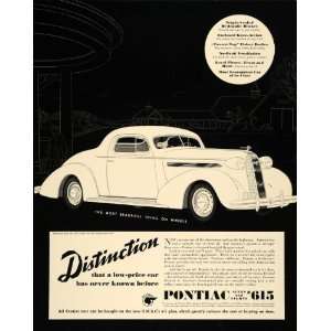   Ad Pontiac De Luxe Eight Six Coupe General Motors   Original Print Ad