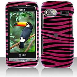 Snap on LG VU PLUS GR700 Black/ Pink Zebra Case  