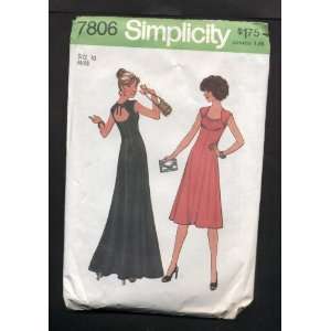  Vintage 1976 Simplicity Formal Dress Sewing Pattern #7806 