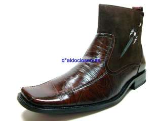 Mens Brown Italian Style D ALDO Ankle High Boots Shoes  