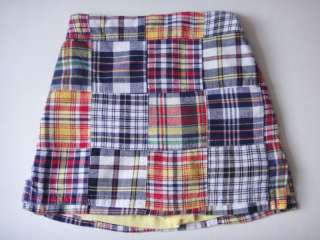 RAGSLAND Madras Plaid Patchwork Skirt Skort 5 6 EUC  