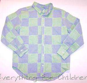 Boys KELLYS KIDS dress shirt NEW madras patchwork blue  