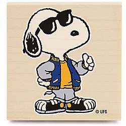 Peanuts Joe Cool Snoopy Wood mounted Rubber Stamp  