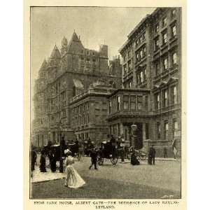 1900 Print Hyde Park House Albert Gate Lady Naylor Leyland London 