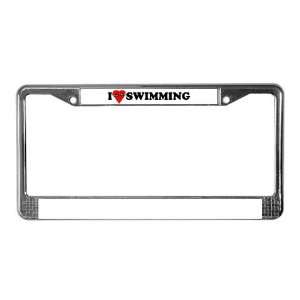 Love Swimming Funny License Plate Frame by 