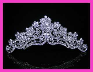 Wedding/Bridal crystal veil tiara comb CR215  