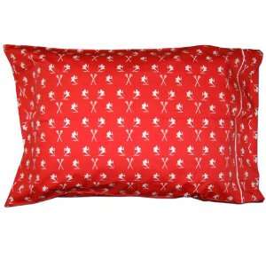 Lacrosse All Over Print Red Pillowcase 