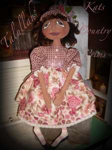 Primitive FolkArt Fancy Lady Doll Talullah PATTERN #143  
