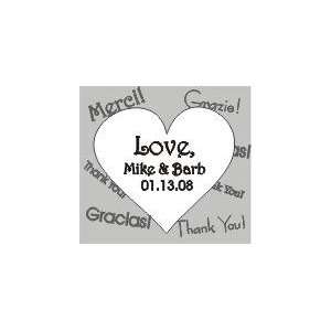  Square Label Heart With Languages Silver (Set of 20 