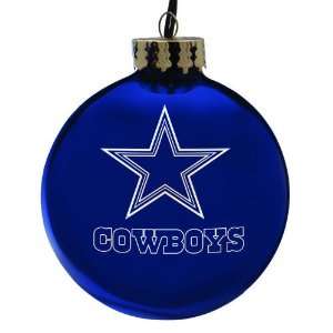  Pack of 2 NFL Dallas Cowboys Glass Ball Christmas 