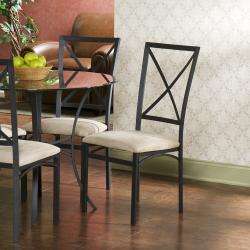   Glass Dining Table and 4 piece Black Chair Set  