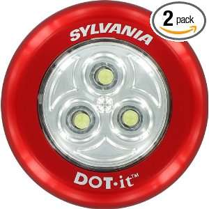   Red and Silver Dot It, Portable LED light, 2 Pack # LED/DOTS/RED/SILV