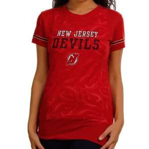  New Jersey Devils Ladies Stardust Burnout Sleep T Shirt 