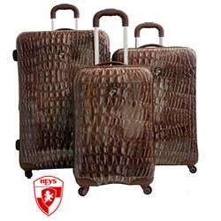 Heys USA Exotic Crocodile 3 piece Hardside Spinner Luggage Set 