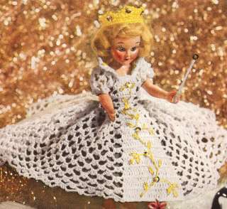 Crochet Fairy Princess Doll crown 7 8in Pattern Xmas  