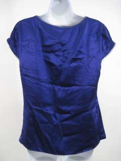 You are bidding on a TAHARI Purple Silk Cap Sleeve Shirt Top Blouse in 