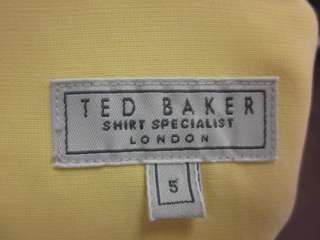 TED BAKER Mens Light Yellow Button Up Dress Shirt Sz 5  