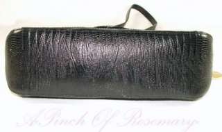 Brahmin Croco Leather Eliza Melbourne Shoulder Bag Purse Black  
