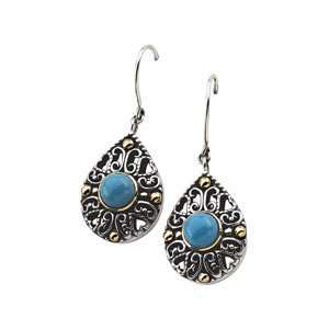  6mm Turquoise Cabochon Earrings/Sterling Silver Jewelry