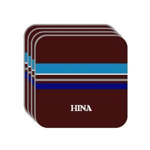   HINA Set of 4 Mini Mousepad Coasters (blue design) 