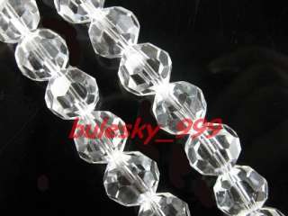 1STRAND Faceted Glass Crystal Round Bead 10mm Clear  