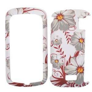  LG Genesis VS760 White Flowers with Red Leaves Hard Case 