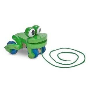    Melissa & Doug Deluxe Wooden Frolicking Frog Pull Toy Toys & Games