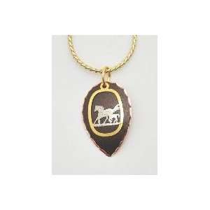  Copper & Black Pantina Mare & Foal Necklace Arts, Crafts 