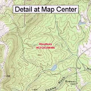 USGS Topographic Quadrangle Map   Woodbury, Georgia (Folded/Waterproof 