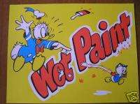 Walt Disney World Original Donald Duck WET PAINT Sign  