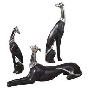   Set of 3, Greyhounds, Statue, Sculpture, Accent Decor