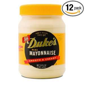 Dukes Mayonnaise, 16 Ounce Jars (Pack Grocery & Gourmet Food