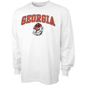  Georgia Bulldogs White Bare Essentials Long Sleeve T shirt 