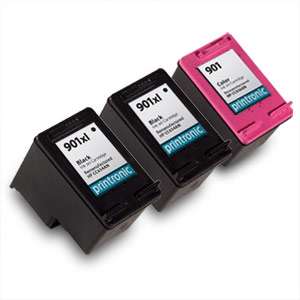 3pk Compatible for HP 901 XL Ink Cartridge Black/Color CC653AN CC656AN