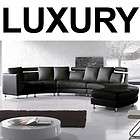 CORNER SUITE BEST QUALITY BLACK LEATHER CURVED SOFA by Beliani 