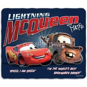 Disney Cars Flashback Tow Mater and McQueen Fleece Blanket Throw NEW 