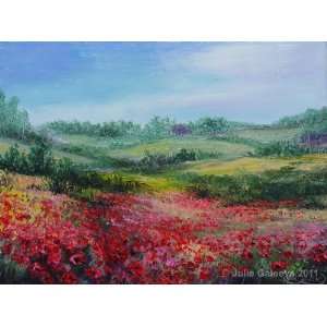 Original Oil Painting Summer Red by Julie Galeeva 