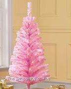 PINK CHRISTMAS TREE PRE LIT CLEAR LIGHTS 4 FT TALL NIB  