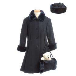 Trilogi Collection Girls Wool blend Faux Fur trimmed Coat   