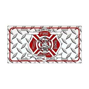 FIRE RESCUE LICENSE PLATE LOGO plates tag tags auto vehicle car front