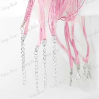 10pcs Pink Voile Wax Necklace Cords FREE SHIP TC0081  