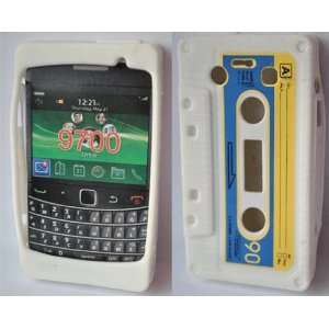     White Cassette silicone case cover pouch for Blackberry bold 9700